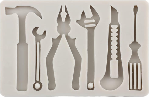 Hand Tools Silicone Mold Construction Tools Chocolate Fondant Molds Combination Wrench Molds For Cake Decorating Cupcake Topper Sugar Candy Chocol...