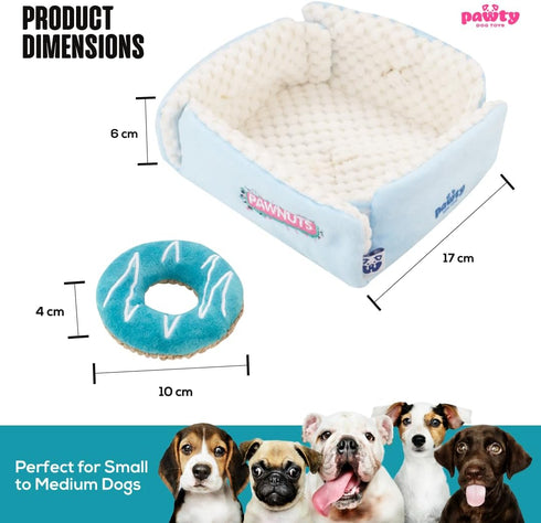 Donut Box Interactive Toy - Plush Interactive Food Shaped Parody Toy - Fetch Cute Chew Toy - Cute Dog Gifts for Favorite Dog Birthday...