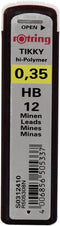 rOtring Replacement Leads for Tikky Mechanical Pencils, 0.35 mm, Hard Black (HB) (S0312410)...
