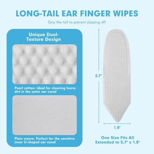 Seaweed Ear Cleaner Wipes for Dogs & Cats - Gentle Finger Wipes for Cleaning Earwax, Debris - Soothe Itching & Inflammation - Unscented, Hypoaller...