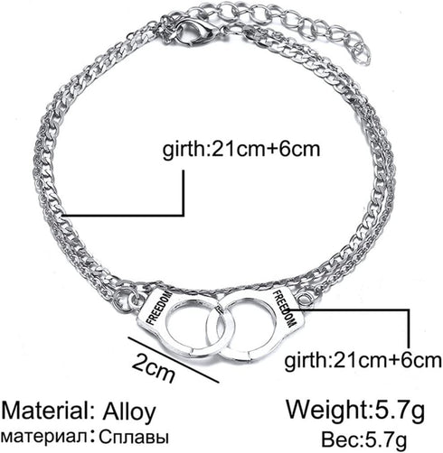 Boho Handcuffs Ankle Bracelet Silver Layered Anklet Chain Fashion Foot Jewelry Summer Beach for Women...