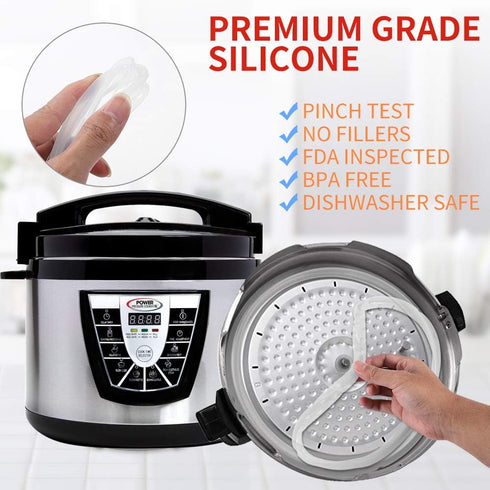 Original Sealing Ring for 6 Qt Power Cooker - Replacement Silicone Gasket Seal Rings for 6 Quart Power Pressure Cooker PPC770 PCXL-PRO6, PC-TRI6, ...