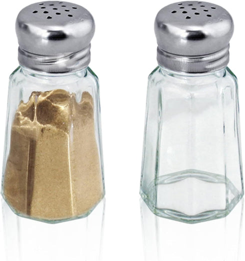 1st Choice Salt and Pepper Shakers with Stainless Tops Set of 2 (Paneled Shakers)...