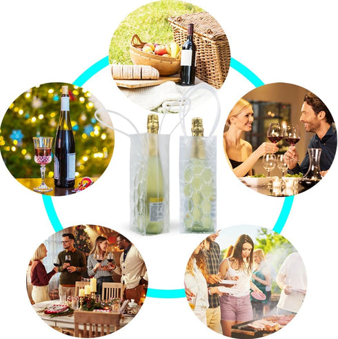 Wine Cooler Bottle Bag, Wine Chiller Bag, Rapid Ice Wine Cooler Plastic Beer Bag Outdoor...