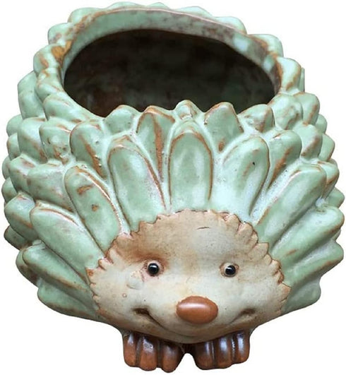 Cute Hedgehog shaped Vase Pot Home Decoration for small Succulent Plants Cartoon Flower Pot Hedgehog Succulent planter with drainage hole succulen...