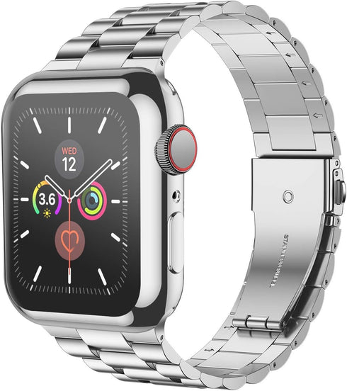iiteeology Compatible with Apple Watch Bands 44mm Series 6 5 4 Se, Upgraded Stainless Steel Band with iWatch Screen Protector Case for Men Women S...