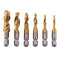 6pcs HSS Tap Drill Bit Set, 2 in 1 Speed Steel Metric Thread, M3 M4 M5 M6 M8 M10 Coated HSS Drill and Tap Bits,HSS Metric Hex Shank Screw Taps Too...