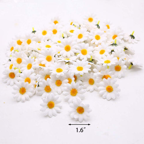 JOHOUSE 200PCS Silk Daisy Flower Heads, Gerbera Chrysanthemum Artificial Daisies Table Confetti for Baby Showers Birthday DIY Crafts...
