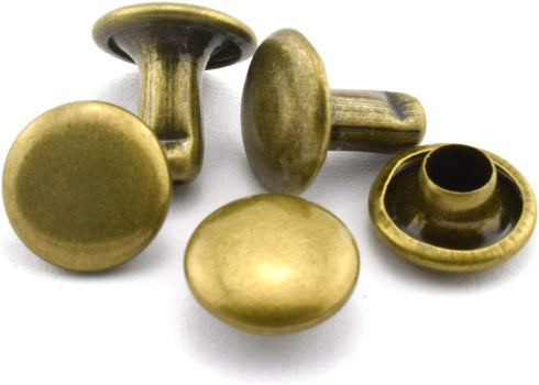 120pcs 8x8mm Bronze Double Cap Rapid Rivets Round Head Decorative Rivets DIY Leather Craft Studs 5/16 inch...