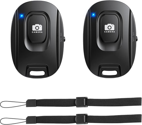 Wireless Camera Remote Shutter for Photos and Videos (2 Pack), Bluetooth Camera Remote Clicker Selfie Button Compatible with iPhone and Android Ce...