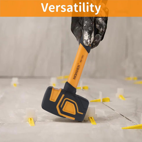 BOOSDEN Rubber Mallet, 10 oz Rubber Mallet Hammer, Rubber Hammer with Hook, Mallet Hammer with Solid Head & Ergonomic Grip Handle, Soft Face Hamme...