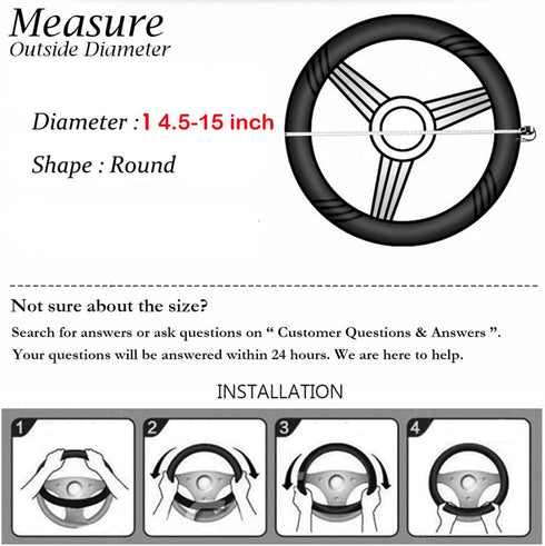 Cxtiy Cute Steering Wheel Cover - Girly Playful Polka Dots Design Thin & Lightweight Blue Car Accessories for Women Fits 14-16 Inch...