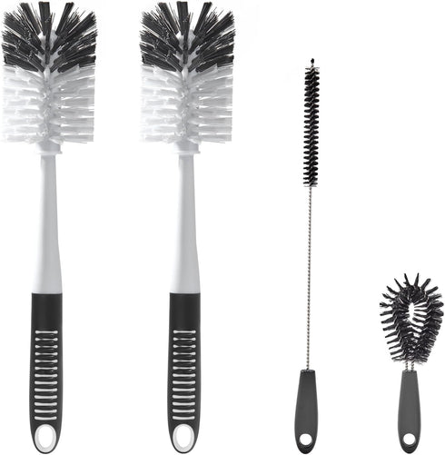 Bottle Brush Cleaner Set of 4, Long Handle Water Bottle Cleaner Brush with Straw Brush and Cap Brush, Bottle Scrubber Dish Brushes for Cleaning Wa...