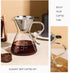 Pour Over Coffee Maker - Elegant Drip Coffee Maker with Reusable Stainless Steel Filter/Dripper, Lead-Free Borosilicate Glass Coffee Carafe for 1-...