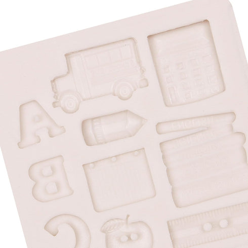 Back to School Polymer Clay Molds, 10-Cavity School Clay Earring Molds, Book Ruler Pencil Polymer Clay Molds for Jewelry Making, School Bus Calcul...