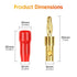 Diospyros 4 mm Gold Plated Open Screw Type Speaker Connector Banana Plugs,12 Count(1 Pack of 6 Pairs)......