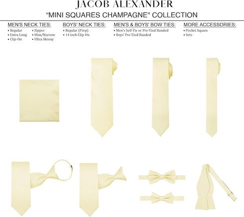 Jacob Alexander Men's Ultra Skinny Woven Subtle Mini Squares Neck Tie...