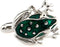 Frog Green Pair Cufflinks in a Presentation Gift Box & Polishing Cloth...