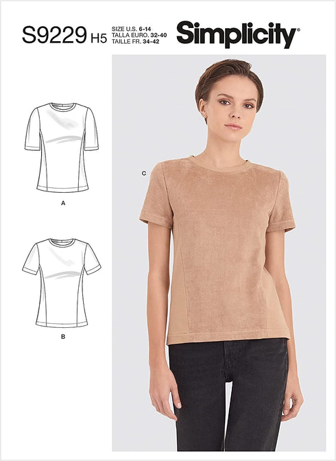 Simplicity SS9229U5 Misses' Knit T-Shirt Sewing Pattern Kit, Design Code S9229, Sizes 16-24...