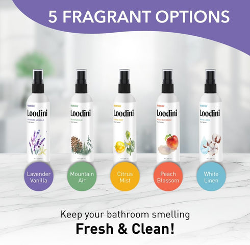 Odorcide Loo-Dini Lavender Vanillar 8oz Toilet Spray & Bathroom Spray – Use This Bathroom Spray Odor Eliminator Before You Go – Poop Spray For Toi...
