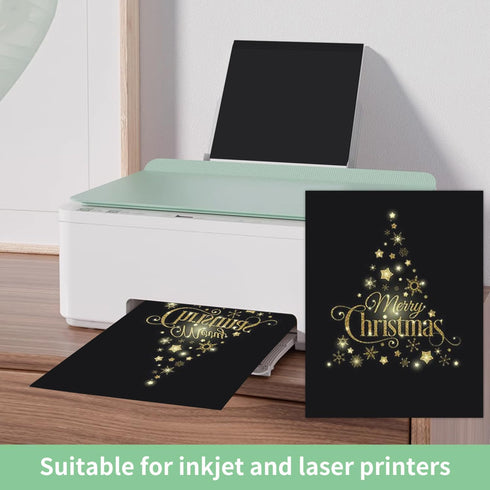 Rramorrra Black Cardstock Thick Paper 8.5" x 11", 25 Sheets 300gms/110lb Heavyweight Premium Construction Paper for Invitations, Cards, Stationary...