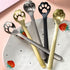 Bright Silver Stainless Steel Coffee Spoons, Cat Paw Teaspoons Hollow Stirring Spoons, Mixing Spoons Dessert Spoons Kitchen Accessories (Hollow Ca...