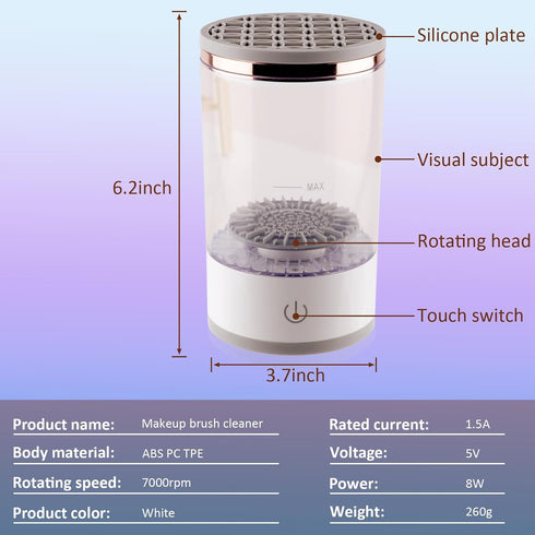 Newest Automatic makeup Brush Cleaner Machine,Electric Brushly Pro Cosmetic Spinning Brush Cleaner and Dryer, Fit for All Size Makeup Brush Access...