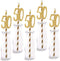 50th Birthday Paper Straw Decor, 24-Pack Real Gold Glitter Cut-Out Numbers Happy 50 Years Party Decorative Straws...
