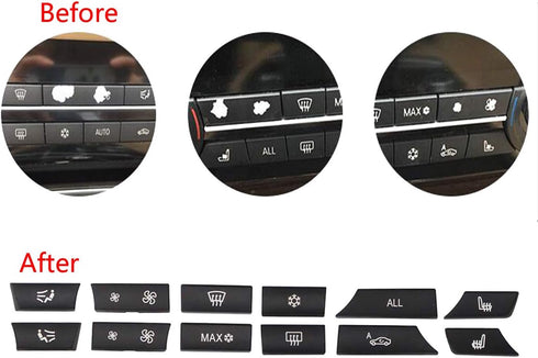 MOTOKU Set of 12 Air Conditioning A/C Heater Button Key Caps Switch Cover Repair Kit for BMW 5 6 7 F10 F01 F12 61319313923 931392...