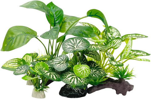 Smoothedo-Pets Fish Tank Decorations Aquarium Decor 5pcs Ornaments Betta Leaf pad Hammock Composite Plastic Artificial Plant Goldfish Waterscape F...