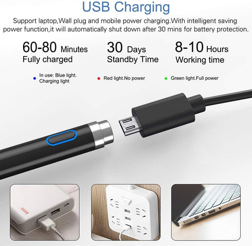 KECOW Active Stylus Compatible with iOS&Android Touch Screen, Digital Pen for iPad, Cellphone&Tablet, Stylus Pen for iPad, iPad Pro/Air/Mini, iPho...
