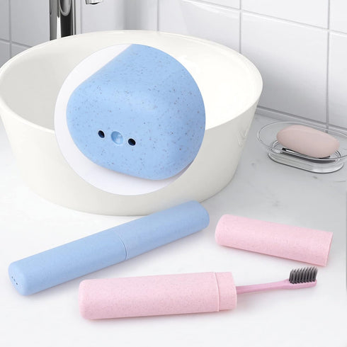 4 Pack Travel Toothbrush Case Portable Toothbrush Carrier Case Plastic Toothbrush Storage Case Cover Toothbrush Cup Container for Traveling, Campi...