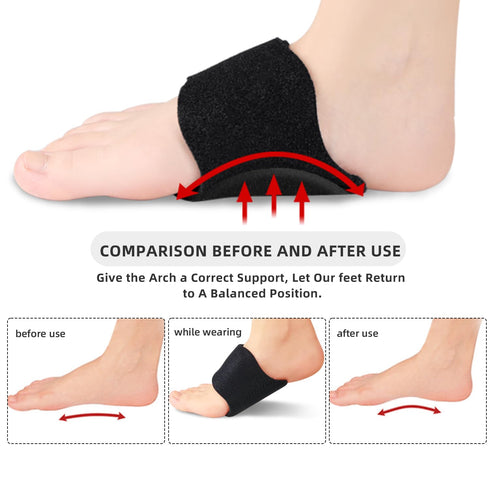 Arch Support for Plantar Fasciitis Relief, Adjustable Arch Support Sleeves for Men and Women with Gel Pads for Flat Feet, High Arches, Feet Pain R...