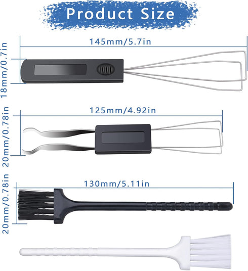 2 Pcs Keycap Puller Switch Puller+2 Pcs Keyboard Cleaning Brush, Stainless Steel Keycap Removal Tool for Mechanical Keyboard Clean Computer Cleani...