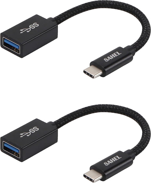 SAHEL USB C to USB Adapter (2-Pack), USB Type-C to USB 3.0 OTG Converter, Thunderbolt 3 to USB Female Adapter, Compatible with MacBook Pro/Air, iP...