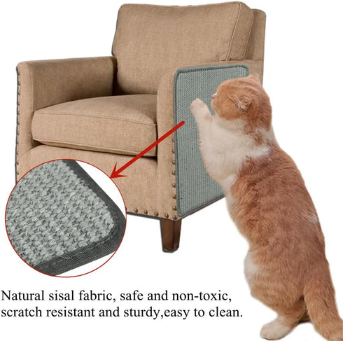Natural Sisal Cat Scratching Pad Cat Scratch Furniture Protector Cat Scratcher Mat Sofa Bed Corner Protector Anti-Slip Cat Scratch Pads for Grindi...
