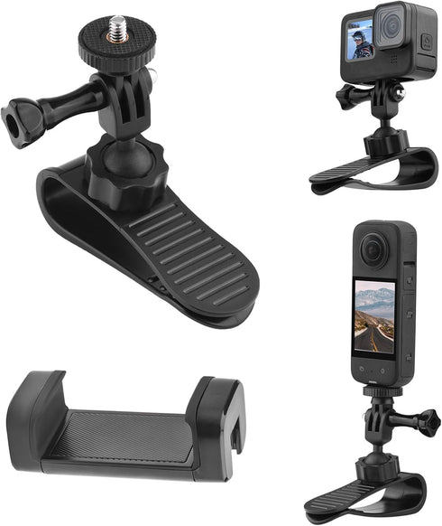 Car Sun Visor Mount for Insta360 X4 X3 X2 DJI Osmo Pocket 3 Action 4 3 Gopro 12 11 10 9 8 7 Car Sun Visor Holder with Phone Clip for Vlog/Video PO...