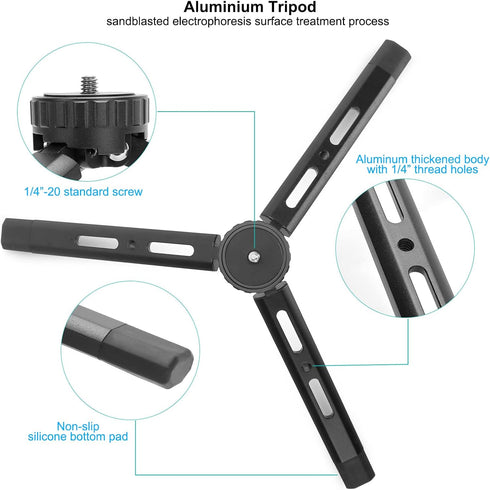 Mini Tripod Rotatable 4-Level Adjustable Tabletop Tripod Handle Grip for Osmo Mobile, DJI Ronin, Weebill, Crane, Vimble 2, Smooth, Camera, Phone, ...