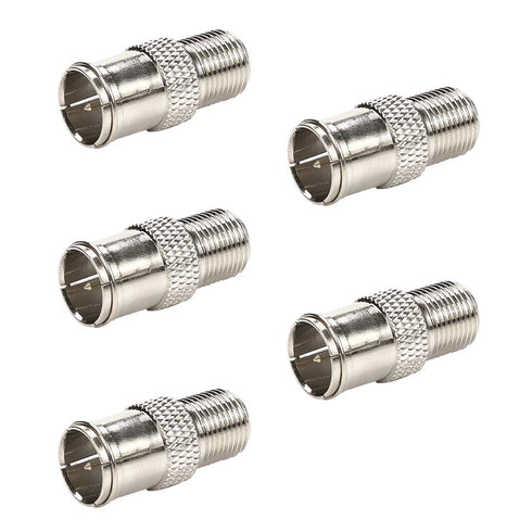 RG6 Compression F Type Connector Quick Push on Coax Cable Adapter Nickel Plated Pack of 5...