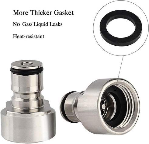 FERRODAY Ball Lock Keg Coupler Adapters for Sankey to Ball Lock Quick Disconnect Conversion Kit Fits A D S G Type Keg Coupler FPT 5/8 Thread Stain...