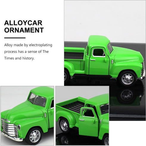 Toyvian Metal Classic Cars Model Die Cast Old Pickup Truck Figurine Alloy Vintage Collectible Toy Car Mini Car Photo Prop for Home Desk Cabinet Bo...