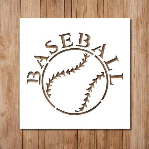 Baseball Stencil - Baseball Ball Stencil - Sport Stencils for Painting on Glass, Wood, Wall, Canvas, Walls, Glassware, Rock (6x6), White, 09834534...