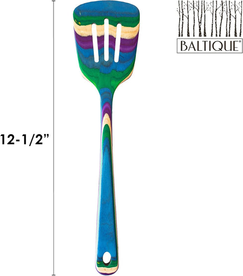 Totally Bamboo Baltique Mumbai Collection 12-1/2" Wooden Slotted Spatula, Safe for Nonstick...