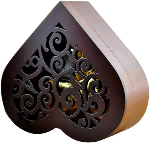 WESTONETEK Heart Shaped Vintage Wood Carved Mechanism Musical Box Wind Up Music Box Gift for Christmas/Birthday/Valentine's Day, Melody You are My...