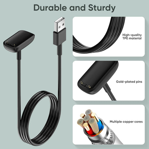 Charging Cable for Fitbit Charge 6 Replacement Charger (3.3ft, 2-Pack)...