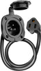 WELLUCK 15 Amp 125V AC Power Inlet Port Plug with Integrated 18" Extension Cord, NEMA 5-15 RV Flanged Inlet with Waterproof & Back Cover, 2 Pole 3...