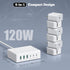 USB C Charger 120W GaN?Multiple USB Charger?3USB-C + 3USB-A? PD Charger, 6 Port USB C Charging Station Compatible with iPhone/Samsung/Google/Table...