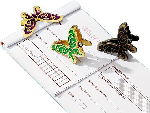 2PCS OEAYA Metal Butterfly Binder Clips 2Inch Zinc Alloy Paper Clamps Clips Large Binder Clips for Office Supplies (Green)...
