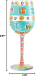 Enesco 6004759 Designs by Lolita Flip Flop Days Artisan Hand-Painted Wine Glass, 15 Ounce, Multicolor...
