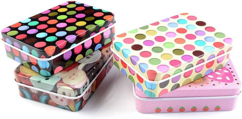 GOOTRADES 4 Pack Mini Iron Tin Box Jewelry Cards Coin Storage Rectangular Bags Case...